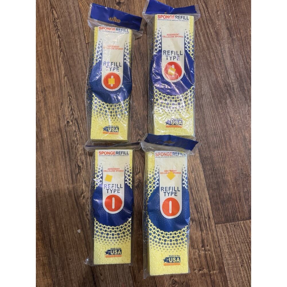 (4x) Butterfly Mop Type I Cellulose Sponge Refill Head NIP Made in USA